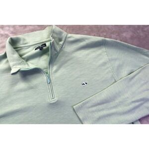 Fish Hippie Co. 1/4 Zip Pullover Shirt Thin Sweatshirt Men's L Green Sea Foam